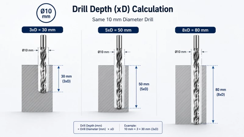3xD vs 5xD vs 8xD Carbide Drills: How to Choose the Right Length